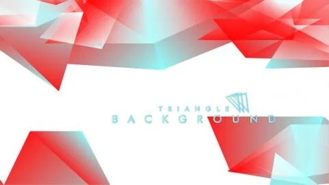 Abstract background vector triangle pattern with red and blue gradient colors Stock Illustration