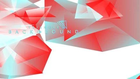 Abstract background vector triangle pattern with red and blue gradient colors Stock Illustration