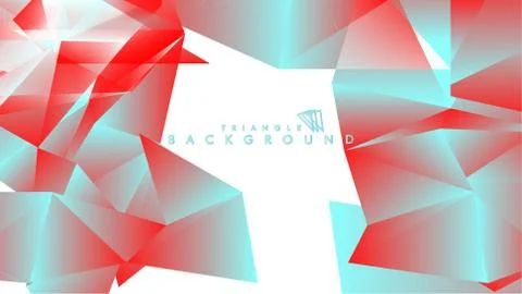 Abstract background vector triangle pattern with red and blue gradient colors Stock Illustration