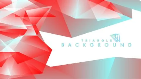 Abstract background vector triangle pattern with red and blue gradient colors Stock Illustration