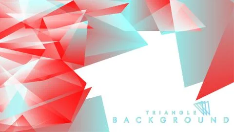 Abstract background vector triangle pattern with red and blue gradient colors Stock Illustration
