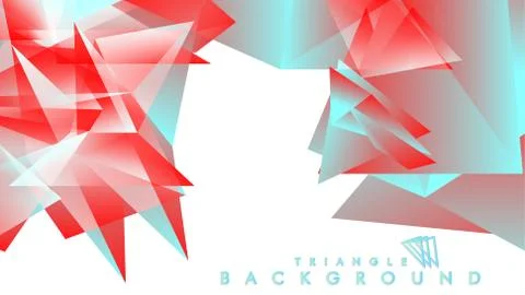 Abstract background vector triangle pattern with red and blue gradient colors Stock Illustration