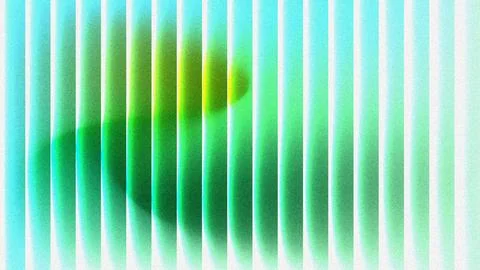 Abstract Background with Vertical Lines and Blurred Green Yellow Shapes Stock Illustration