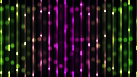 Abstract background with vertical neon light streaks and bokeh Stock Footage 327507478