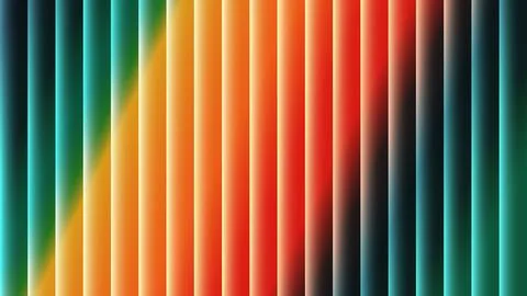 Abstract Background with Vertical Rainbow Gradient Lines and Depth Effect Stockillustratie