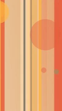 Abstract background of vertical warm stripes and layered circles in peach, .. Stock Illustration