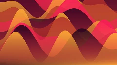 Abstract background with vibrant flowing liquid wave shapes in warm orange .. Stock Illustration