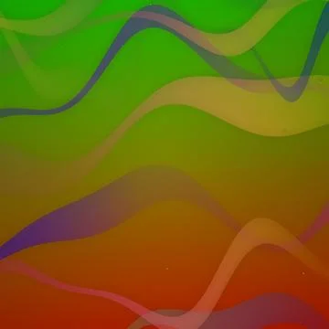 Abstract Background with Vibrant Fluid Waves and Green to Orange Color Gradient Stock Illustration