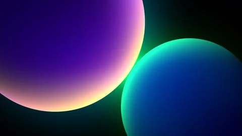 Abstract background vibrant glowing spheres with purple blue and green grad.. Stock Illustration