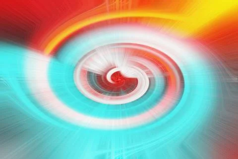Abstract background with vibrant swirling motion effect in red cyan Stock Illustration