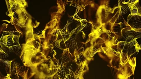 Abstract background with vibrant wavy particles. Bokeh animation. Stock Footage 319290284