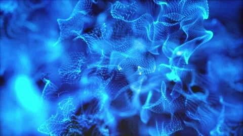 Abstract background with vibrant wavy particles. Bokeh animation. Stock Footage 319290310