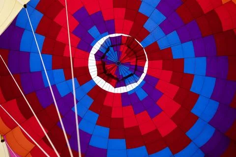 Abstract Background, View Inside Bright Colorful Hot Air Balloon Dome. Multi Stock Photos