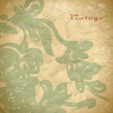 Abstract background of vintage foliage pattern on faded worn pap Stock Illustration