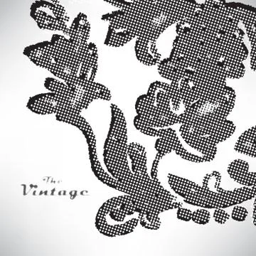 Abstract background of vintage foliage pattern on white backdrop Illustrazione stock