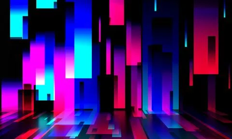 Abstract background with violet, blue and red gradient rectangles Stock Illustration