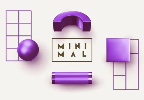 Abstract background with violet geometric elements. 3d shape vector minimal p イラスト素材