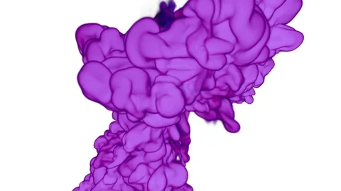 Abstract background violet Ink underwate water or smoke with alpha mask for Stock Footage