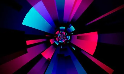 Abstract background with violet, pink and blue gradient rectangles - 3D ill.. イラスト素材