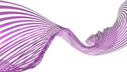 Abstract background of violet wavy lines. 3d rendering image. Stock Illustration
