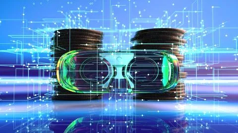 Abstract background of Virtual Reality Foto stock