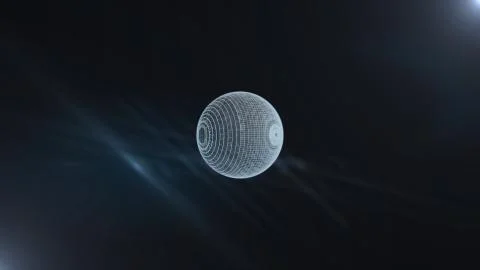 Abstract background with virtual sphere rotating in space, surrounded by the net Stock Illustration