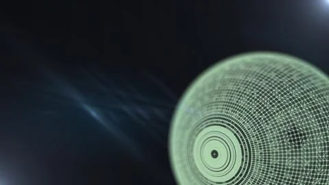Abstract background with virtual sphere rotating in space, surrounded by the net 스톡 일러스트