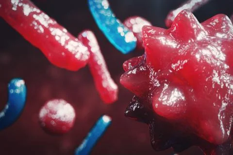 Abstract background virus. The concept of science and medicine, reducing Stock Illustration