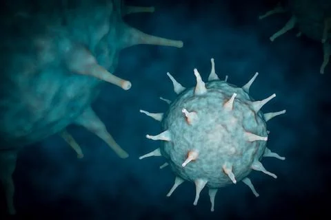 Abstract background, virus molecules close-up.The concept of the epidemic and Stock Illustration