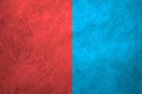Abstract background with vivid split colors red and blue textured wall in h.. Stock Illustration