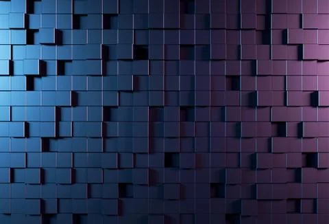 Abstract background wall with parametric cubic pattern Stock Illustration