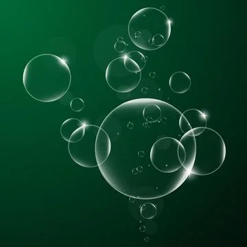 Abstract background with Water bubbles on Dark Green background .vector desig Stock Illustration