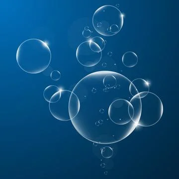 Abstract background with Water bubbles on Dark Blue background .vector design Stock Illustration