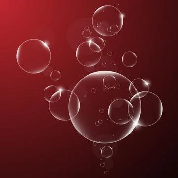 Abstract background with Water bubbles on Dark red background .vector design  Stock Illustration