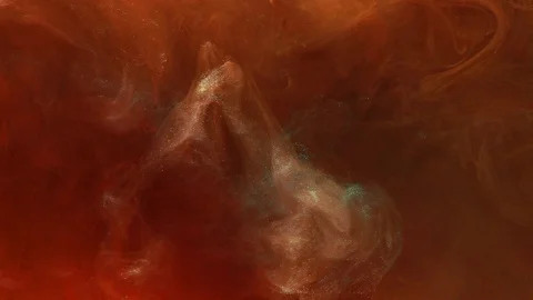 Abstract background, water, orange dye and glitter flowing in waves Stock Footage 101709823