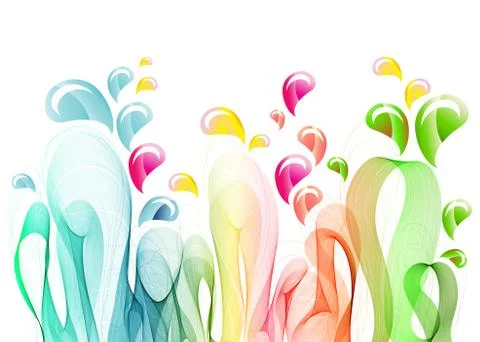 Abstract background with wave and drops Stock Illustration