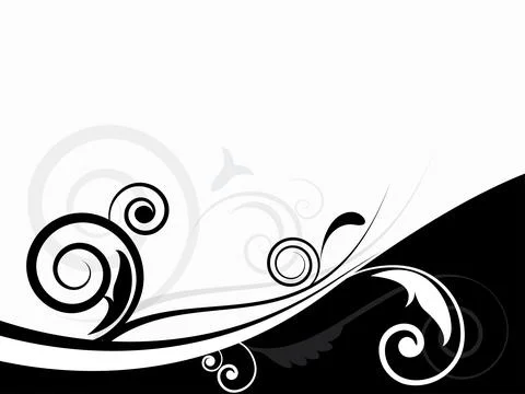 Abstract background with wave and floral elements Illustrazione stock
