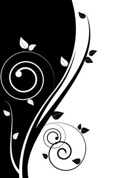 Abstract background with wave and floral elements イラスト素材