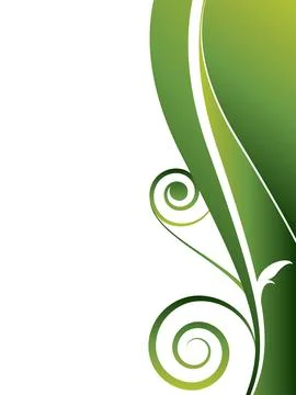 Abstract background with wave and floral elements Stock Illustration