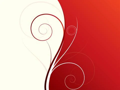 Abstract background with wave and floral elements Stock Illustration