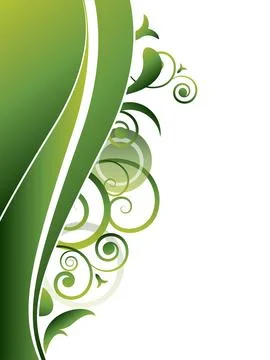 Abstract background with wave and floral elements 스톡 일러스트