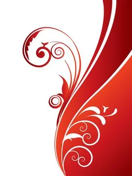 Abstract background with wave and floral elements イラスト素材