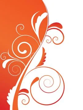 Abstract background with wave and floral elements Stock Illustration