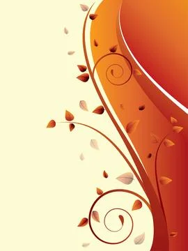 Abstract background with wave and floral elements Stock Illustration