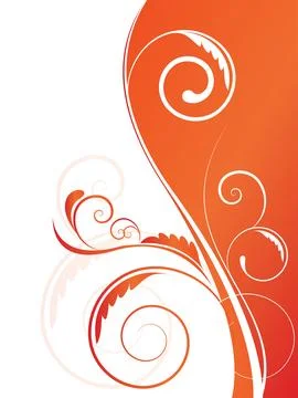Abstract background with wave and floral elements 스톡 일러스트
