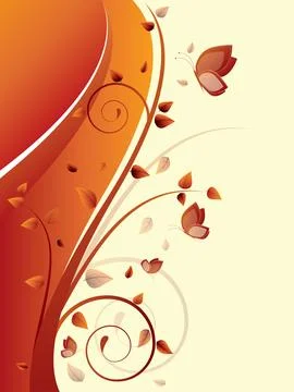 Abstract background with wave and floral elements 스톡 일러스트