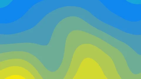 Abstract background wave curve paper cut flowing gradient yellow blue mix Stock Footage 312208323