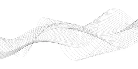 Abstract background with wave of flowing lines, digital futuristic illustration Stock Illustration