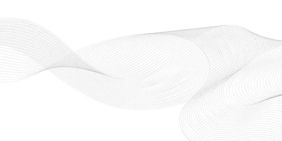 Abstract background with wave of flowing lines, digital futuristic illustration Stock Illustration