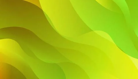 Abstract Background With Wave Green Yellow Gradient Shape. For Futuristic Ad, Stock Illustration
